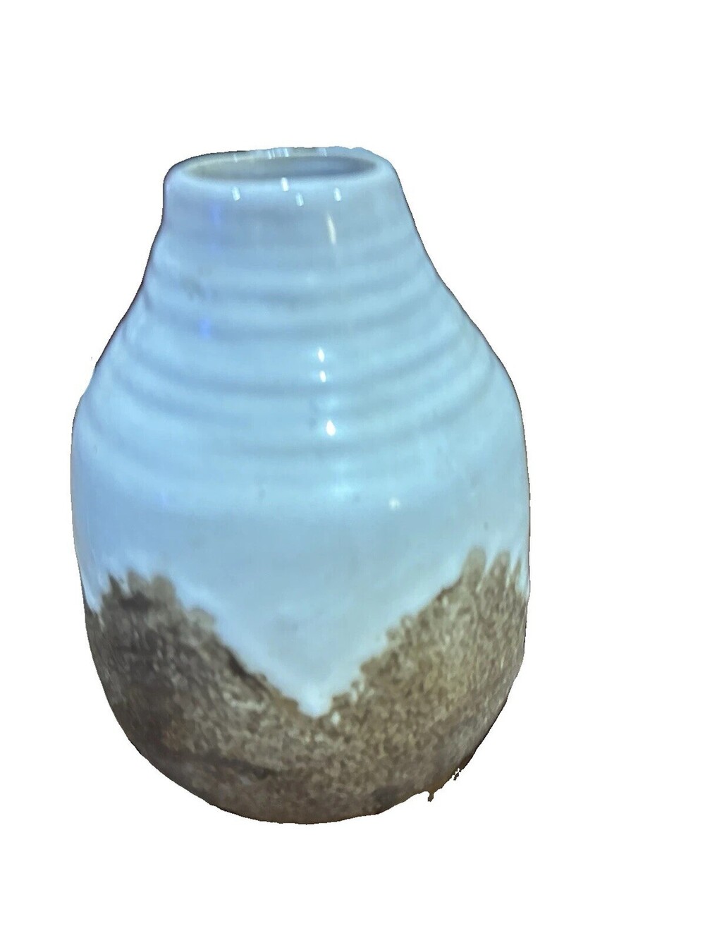 Vintage Studio Pottery Drip Glaze Ceramic Vase – Cream & Textured Raw Stoneware